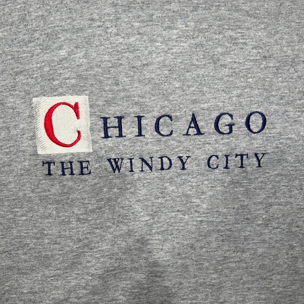 Chicago The Windy City Crewneck Sweatshirt Gray Fruit of the Loom BEST Size L - Picture 5 of 5